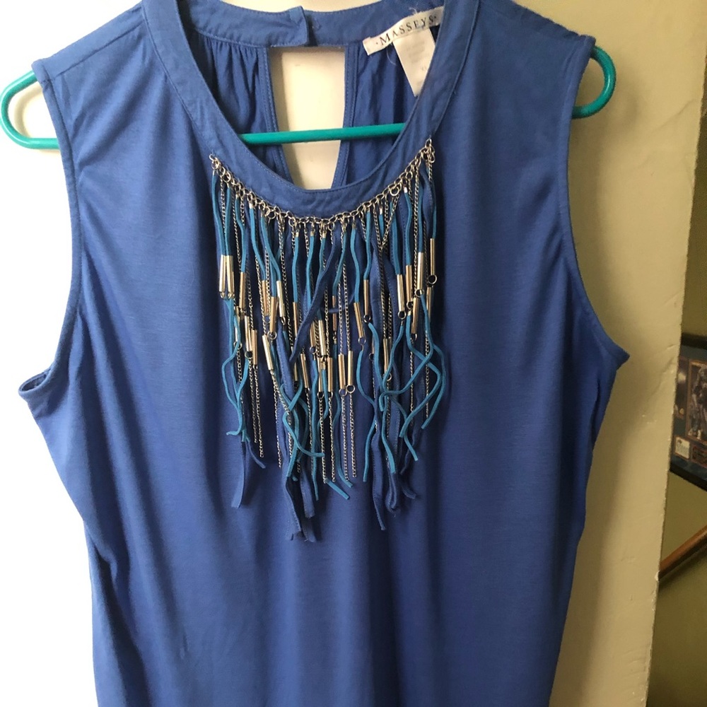 Size XL Sleeveless Fringed Top